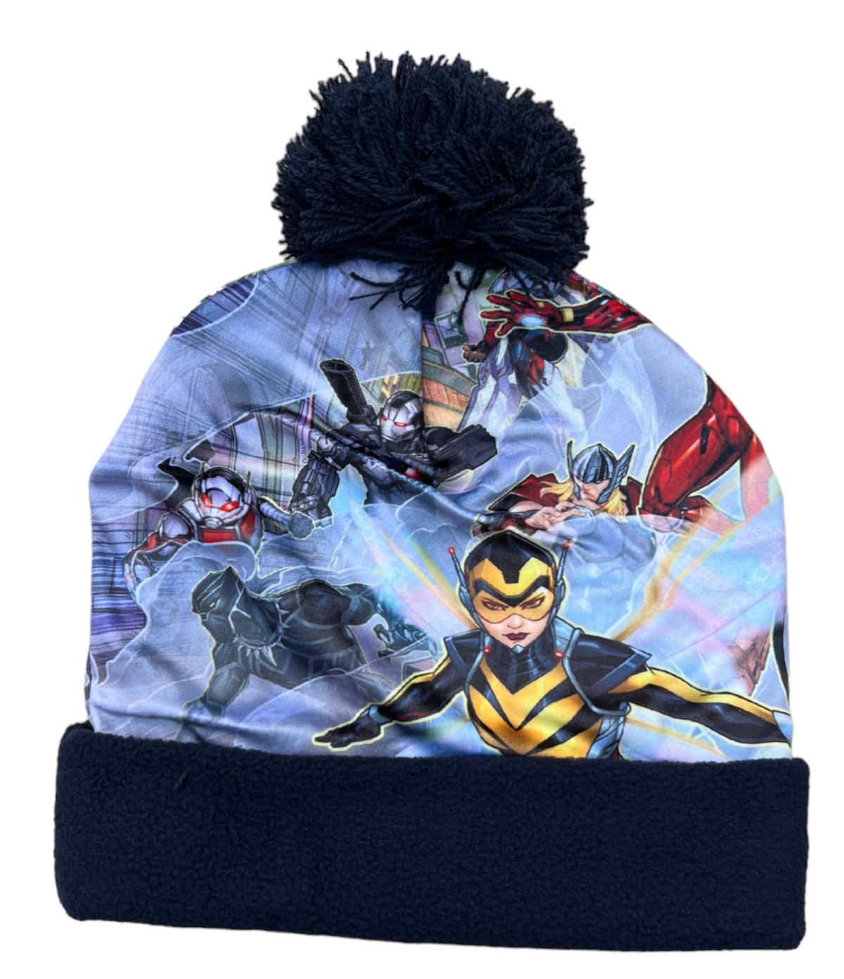 Cappello Invernale Avengers MARVEL con Risvolto e Pon Pon per Bambini - M07077mc