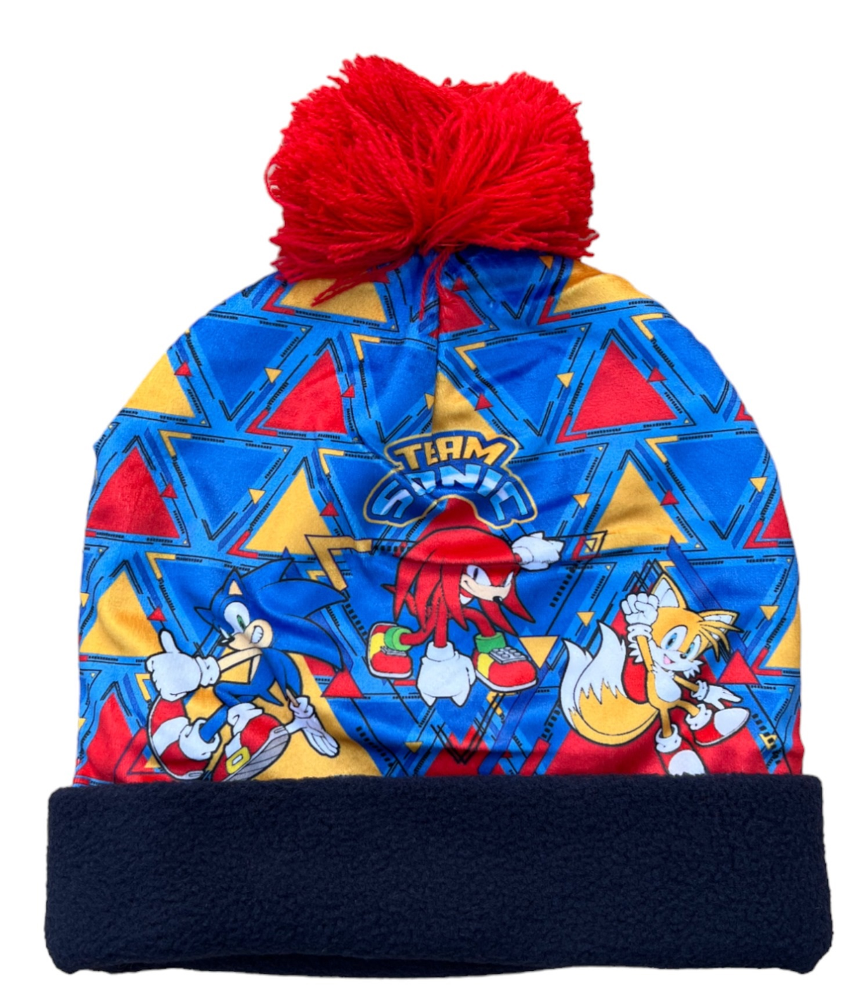 Cappello Invernale Sonic con Risvolto e Pon Pon per Bambini - Sn7125mc
