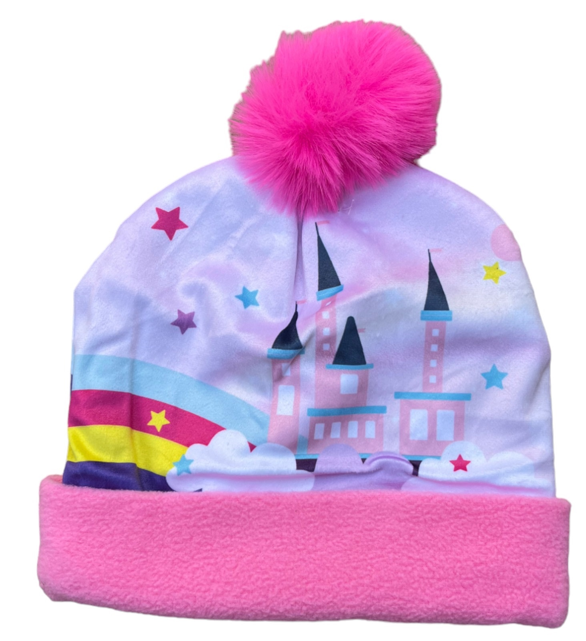 Cappello Invernale Unicorno con Risvolto e Pon Pon per Bambini - X07133mc