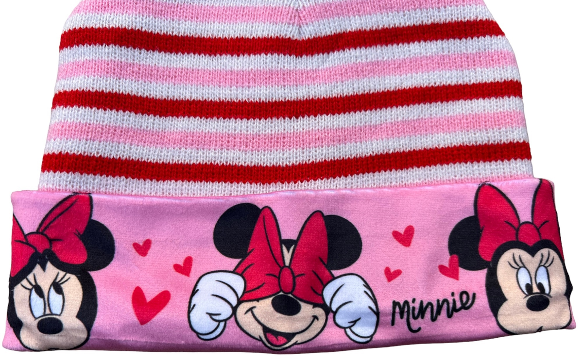 Cappello Invernale Minnie Mouse DISNEY con Risvolto per Bambine - D05819mc