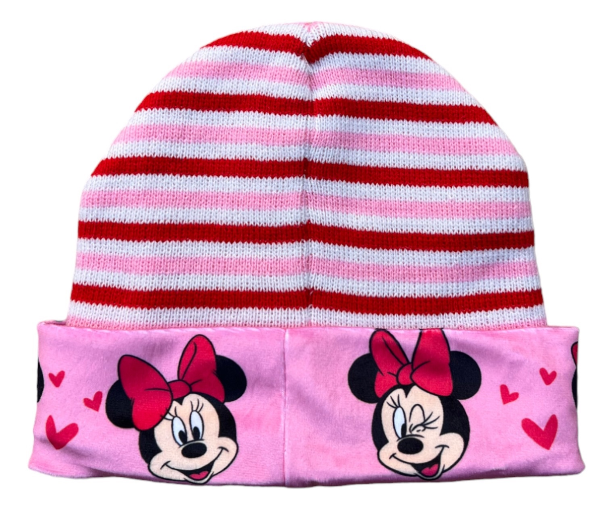 Cappello Invernale Minnie Mouse DISNEY con Risvolto per Bambine - D05819mc