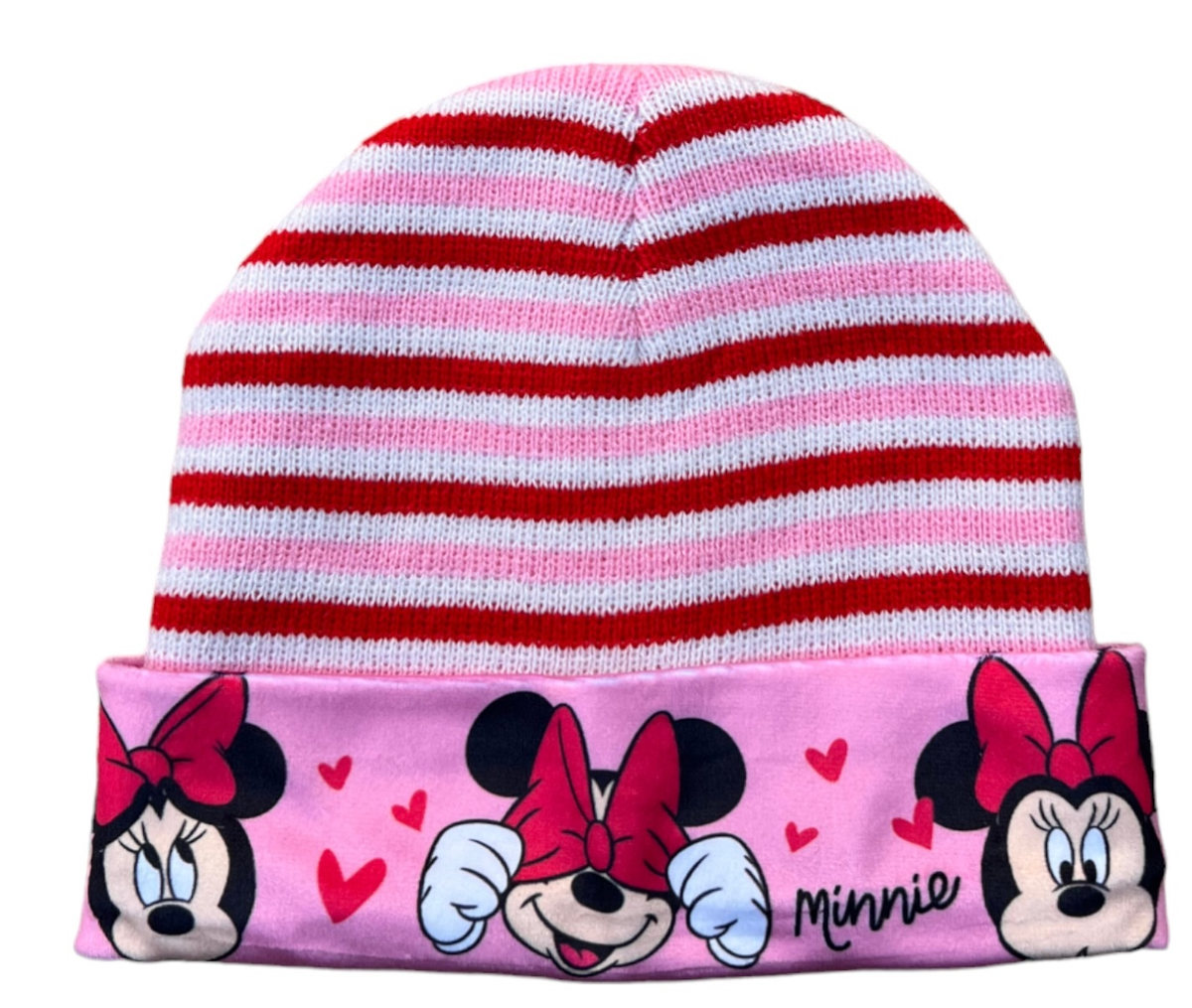 Cappello Invernale Minnie Mouse DISNEY con Risvolto per Bambine - D05819mc