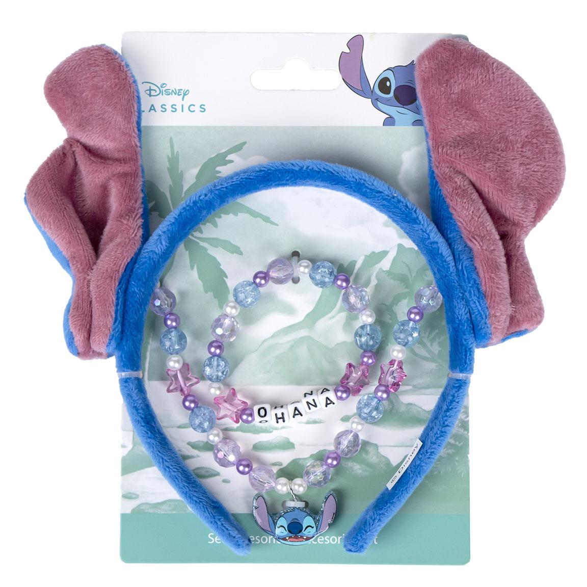 Set Accessori Stitch DISNEY Bracciale Collana Cerchietto con Orecchie - 2566