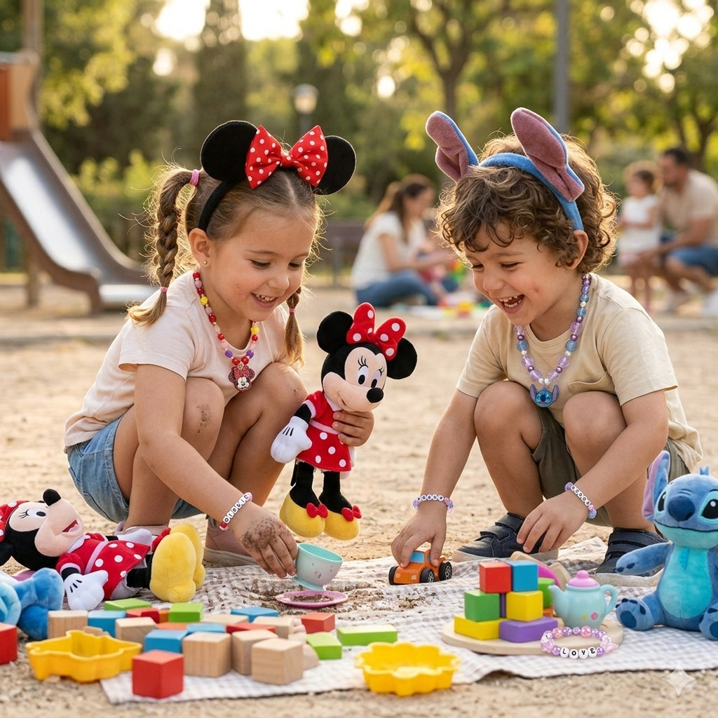 Set Accessori Stitch DISNEY Bracciale Collana Cerchietto con Orecchie - 2566