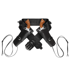 Cinturone Cowboy con Doppia Fondina Accessori per Abito Vestito Travestimento Carnevale in Similpelle
