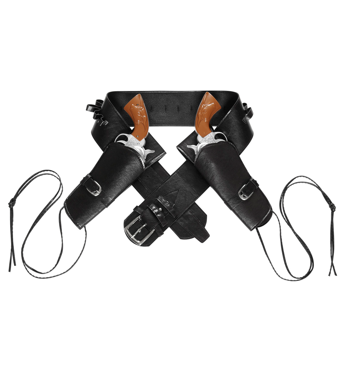 Cinturone Cowboy con Doppia Fondina Accessori per Abito Vestito Travestimento Carnevale in Similpelle