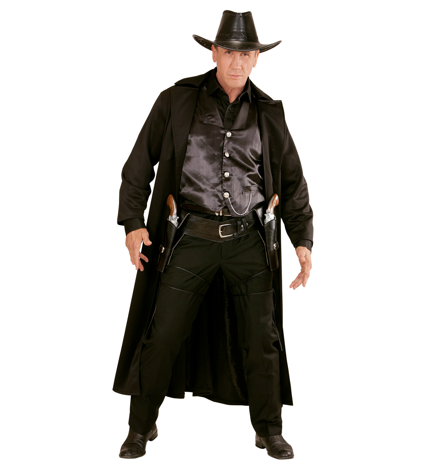 Cinturone Cowboy con Doppia Fondina Accessori per Abito Vestito Travestimento Carnevale in Similpelle