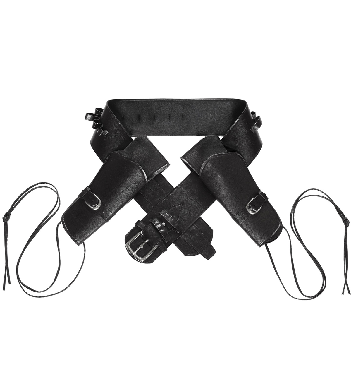 Cinturone Cowboy con Doppia Fondina Accessori per Abito Vestito Travestimento Carnevale in Similpelle