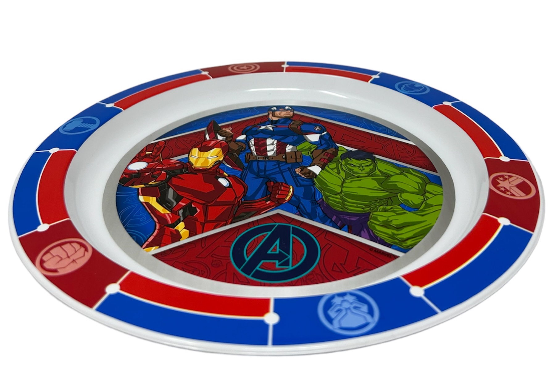 Piatto Piano Avengers MARVEL Stoviglia 22 CM in Plastica Riutilizzabile Adatto Al Microonde - St74147