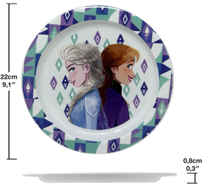 Piatto Piano Frozen DISNEY Stoviglia 22 CM in Plastica Riutilizzabile Adatto Al Microonde - St74247