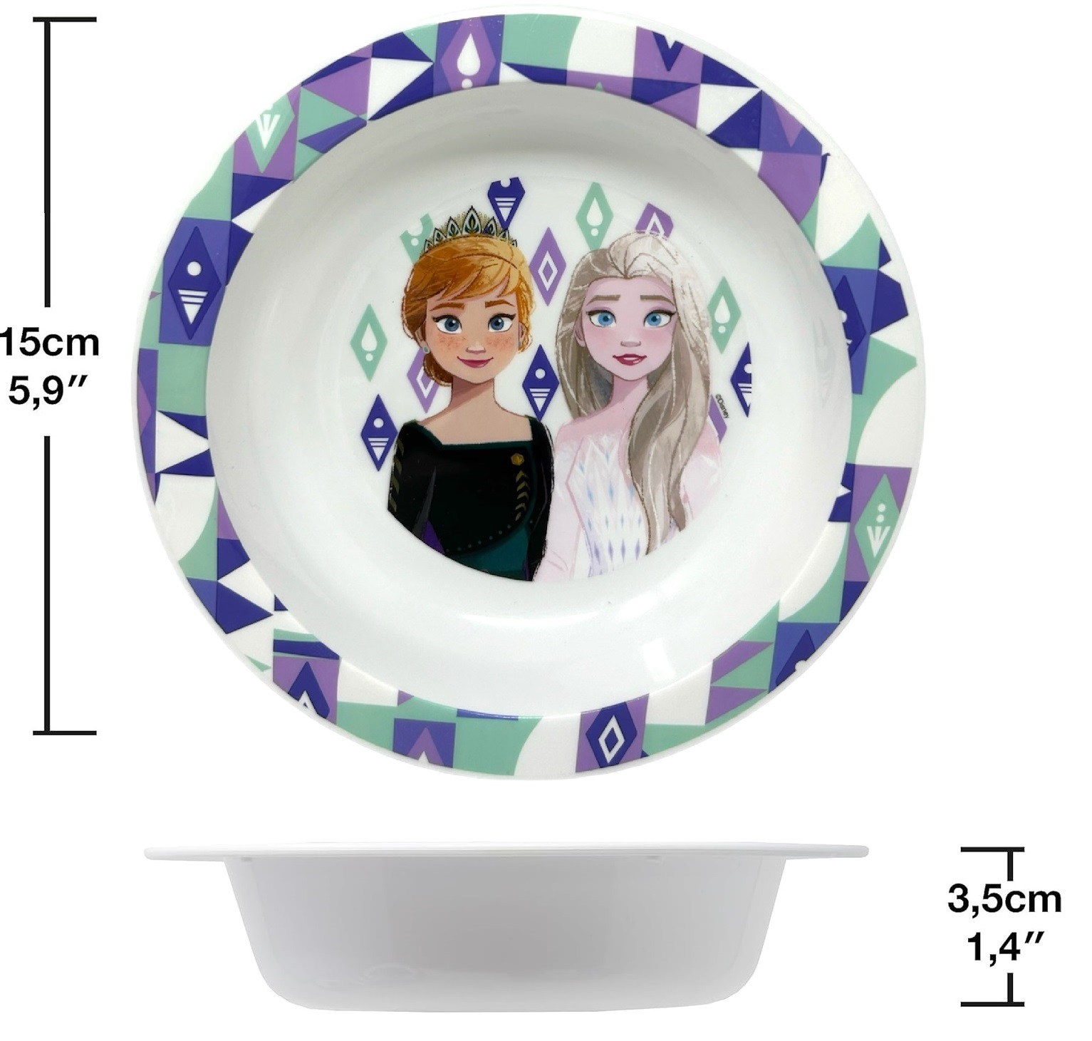 Piatto Fondo Frozen DISNEY Stoviglia 20 CM in Plastica Riutilizzabile Adatto Al Microonde - St74248