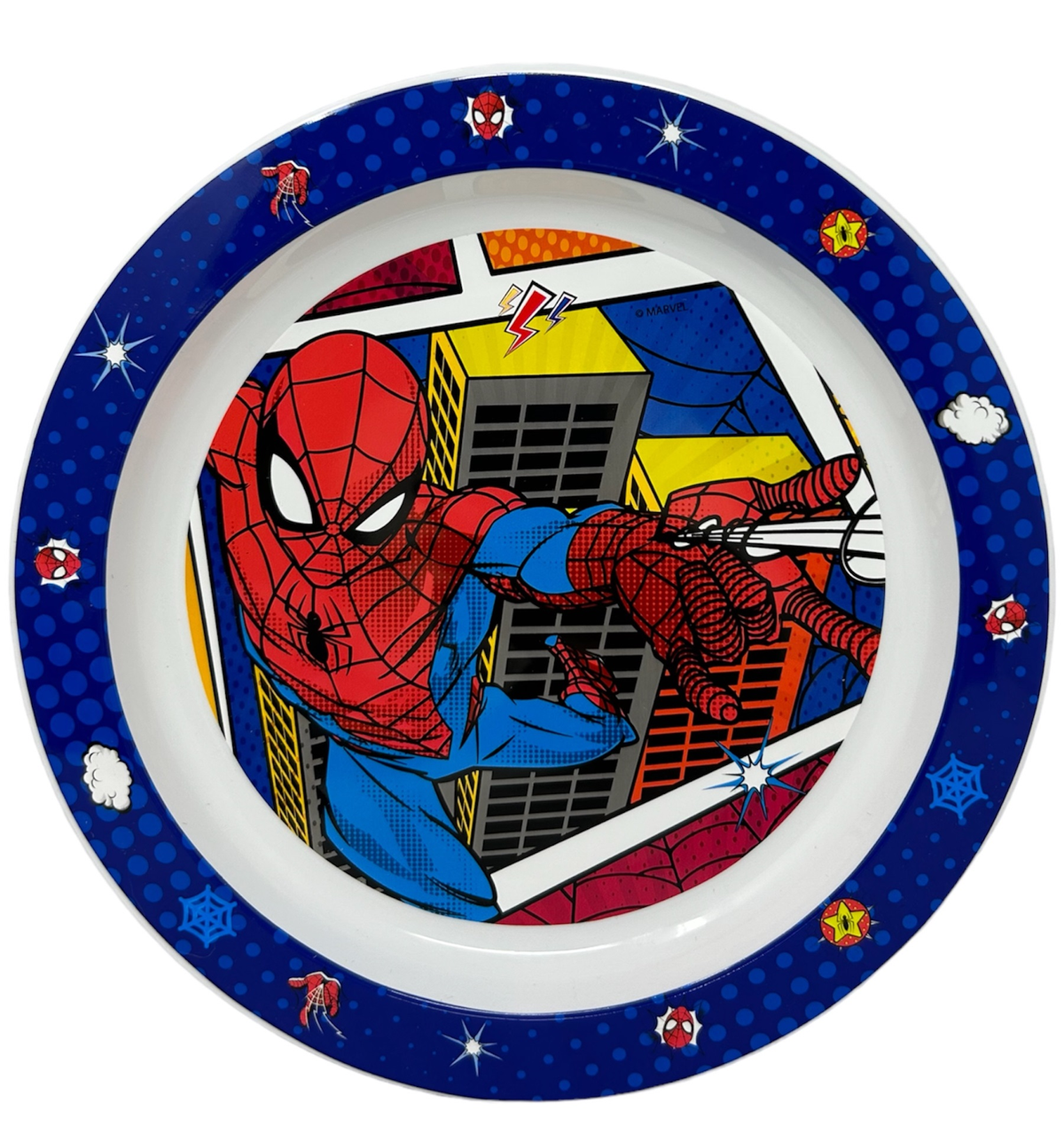 Piatto Piano Spiderman MARVEL Stoviglia 22 CM in Plastica Riutilizzabile Adatto Al Microonde - St74747