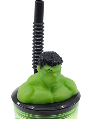 Bicchiere con Cannuccia Hulk MARVEL Personaggio 3d Bpa Free 360 Ml - St74867