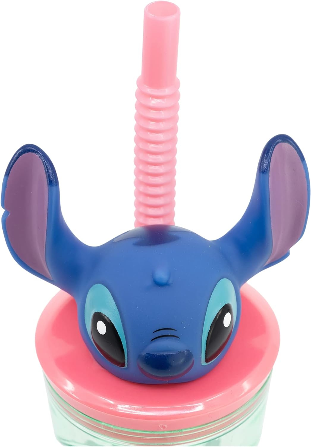 Bicchiere con Cannuccia Stitch DISNEY Personaggio 3d Bpa Free 360 Ml - St74869