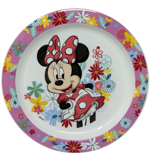 Piatto Piano Minnie DISNEY Stoviglia 22 CM in Plastica Riutilizzabile Adatto Al Microonde - St74447