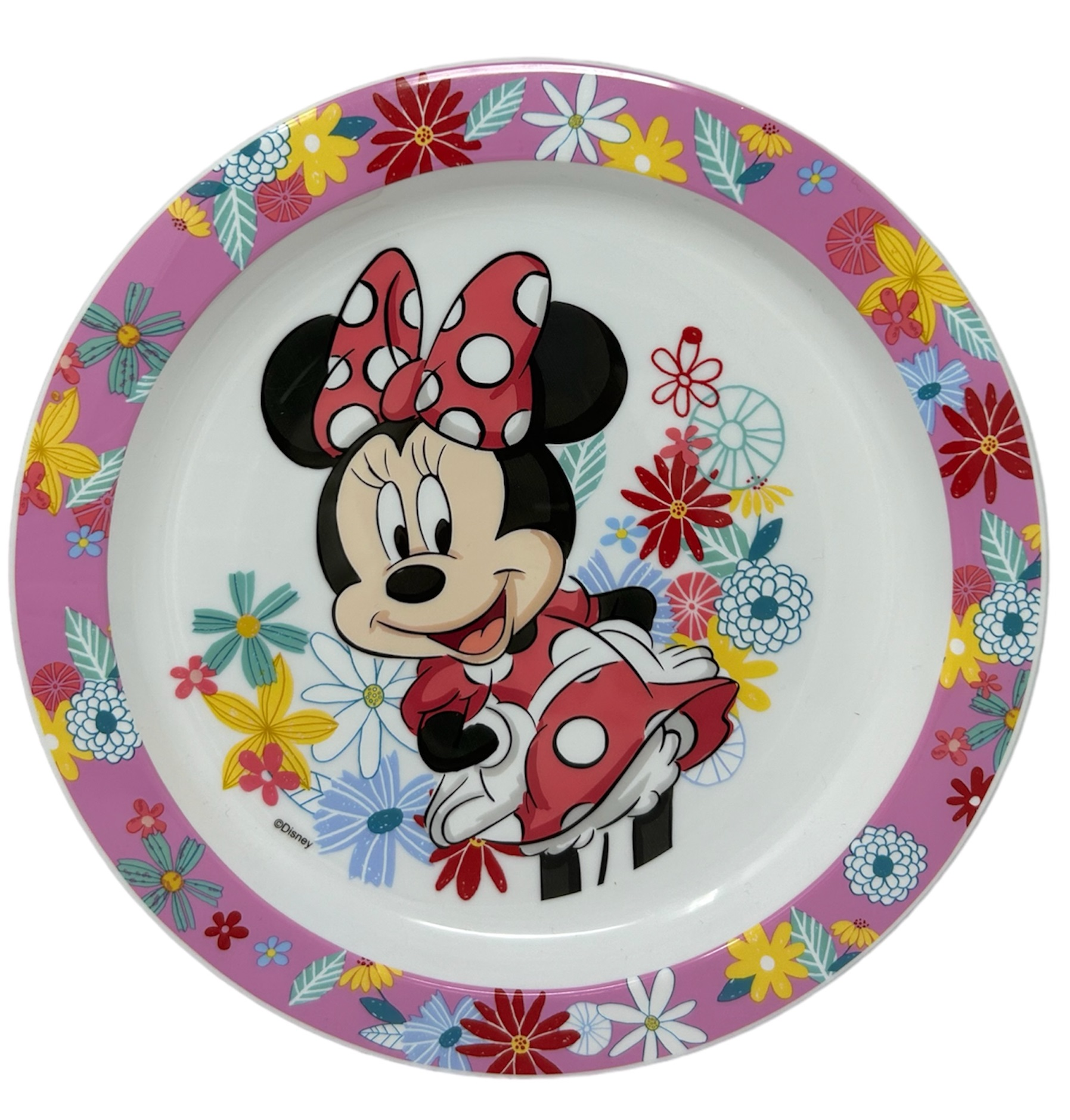 Piatto Piano Minnie DISNEY Stoviglia 22 CM in Plastica Riutilizzabile Adatto Al Microonde - St74447