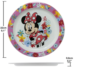Piatto Piano Minnie DISNEY Stoviglia 22 CM in Plastica Riutilizzabile Adatto Al Microonde - St74447