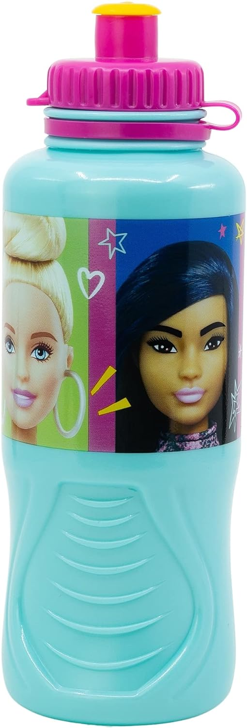 Borraccia Sport Barbie Bottiglia in Plastica Riutilizzabile con Beccuccio 430 Ml - St15928