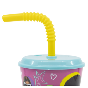 Bicchiere con Cannuccia Barbie in Plastica Riutilizzabile Semirigida Ml.430 - St15930