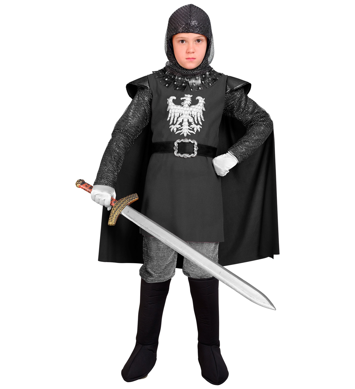 Vestito Carnevale Cavaliere Travestimento Bambino Costume Mantello Cintura - 0839