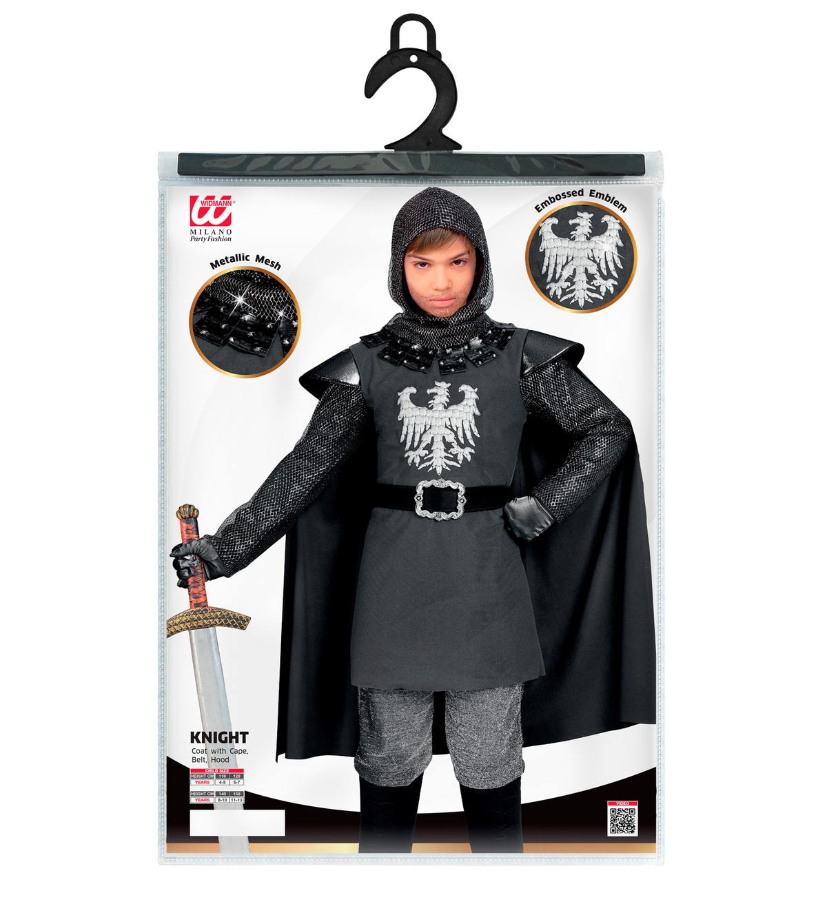 Vestito Carnevale Cavaliere Travestimento Bambino Costume Mantello Cintura - 0839