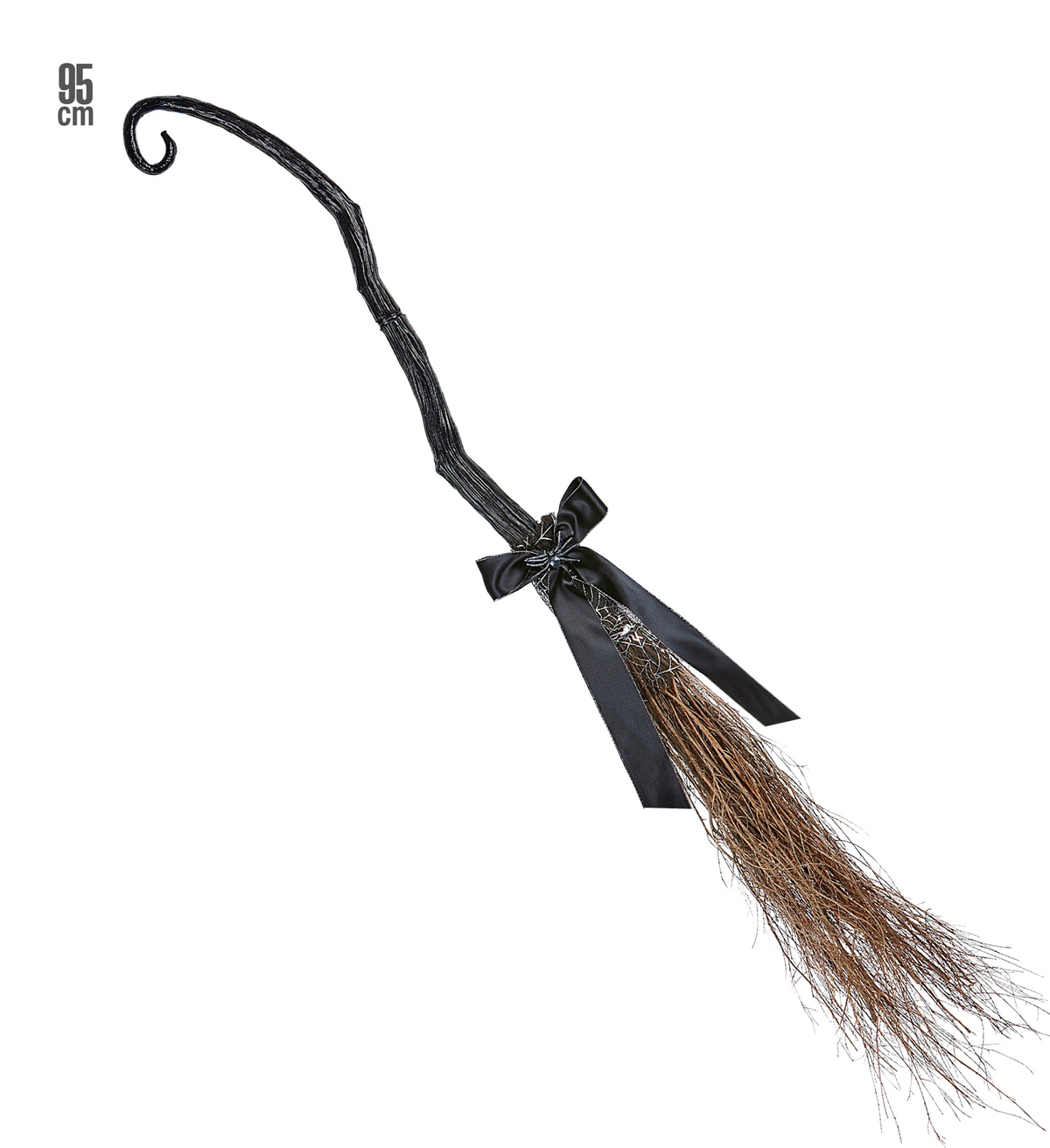Scopa da Strega Storta 95 CM Accessori Halloween Carnevale - 10990