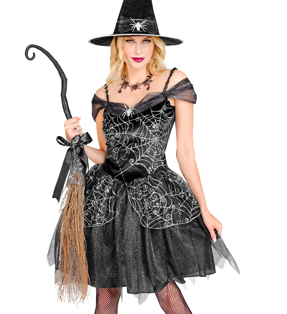 Scopa da Strega Storta 95 CM Accessori Halloween Carnevale - 10990