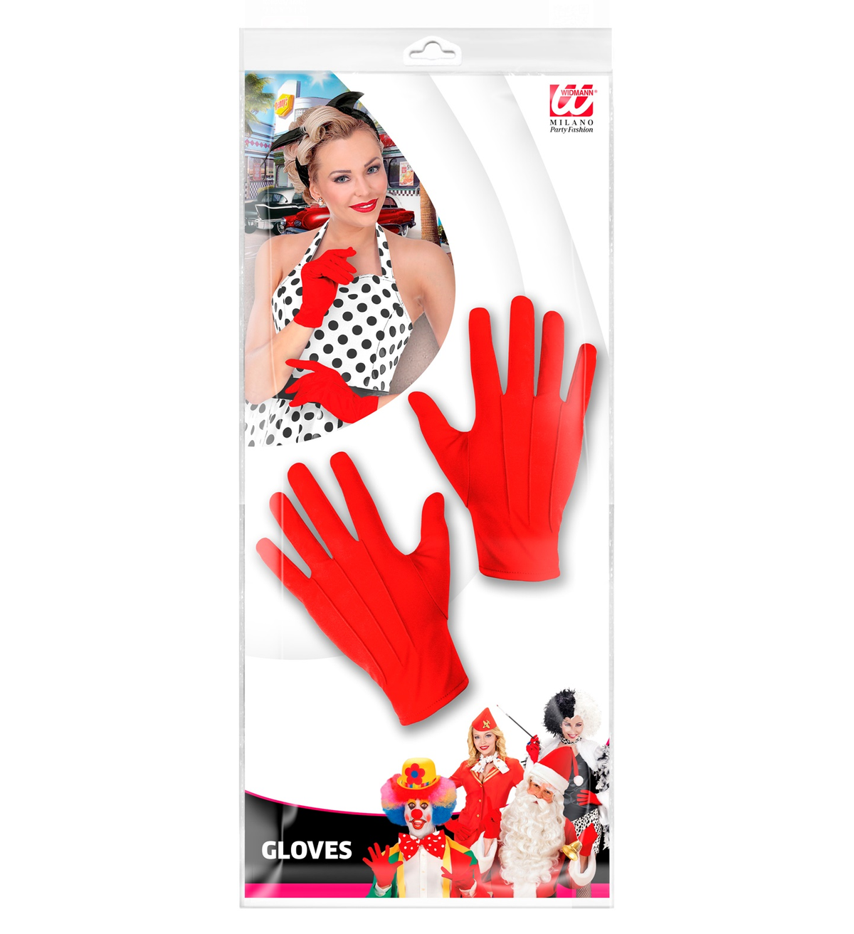 Guanti Rossi Taglia Unica Accessori Carnevale Halloween - 1461r