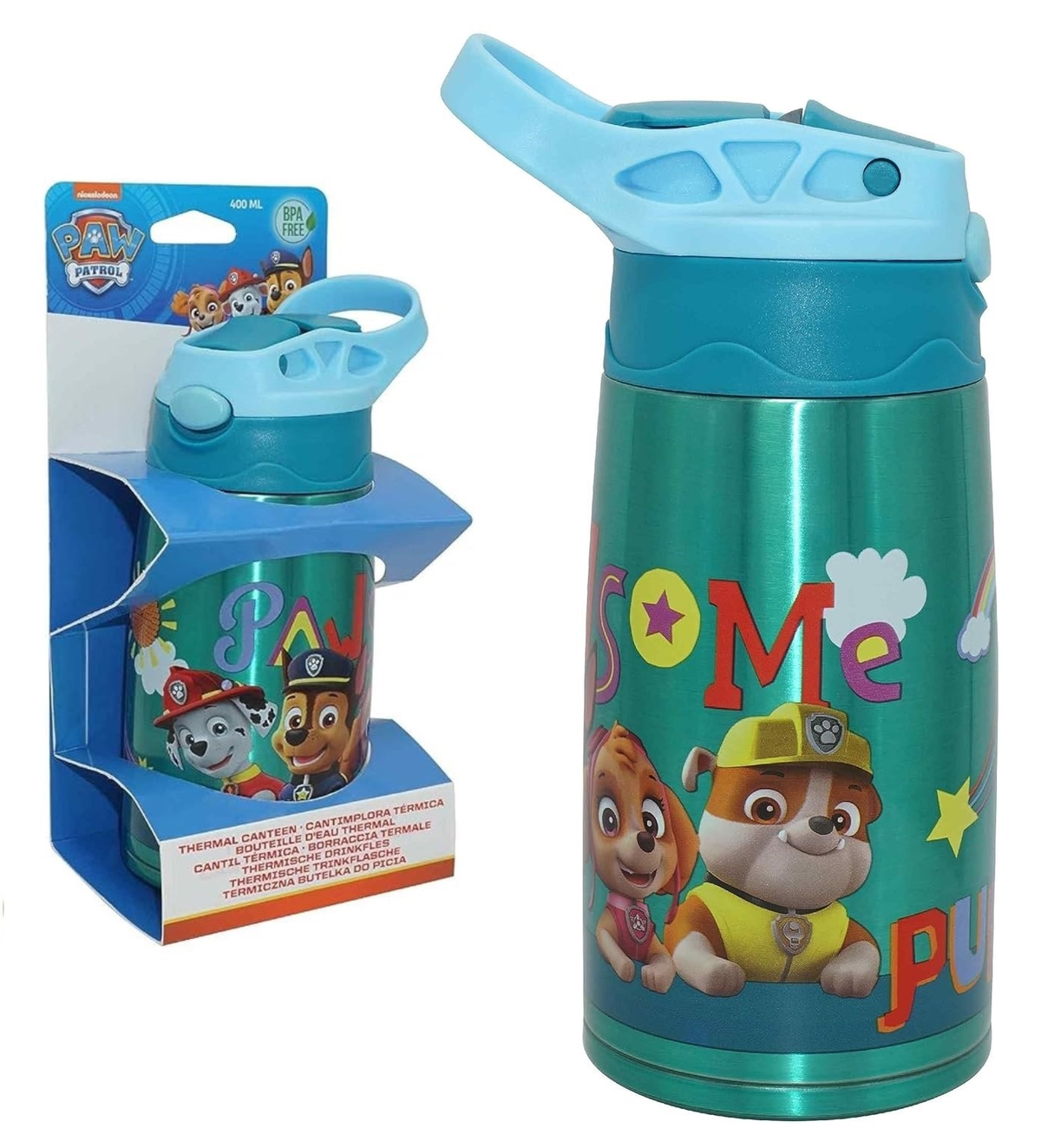 Borraccia Termica con Beccuccio Paw Patrol 450 Ml Apertura Automatica - Pw19860