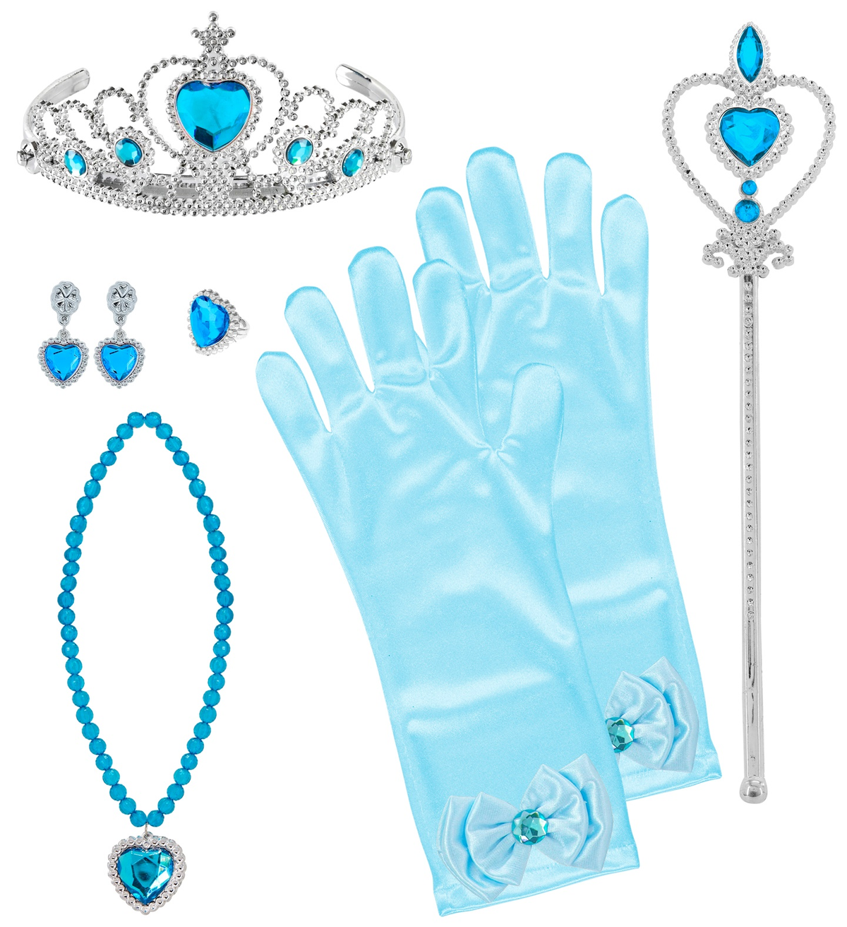 Set Accessori Principessa Azzurra 6 Pezzi Accessori per Costumi Travestimenti Bambini - 96564