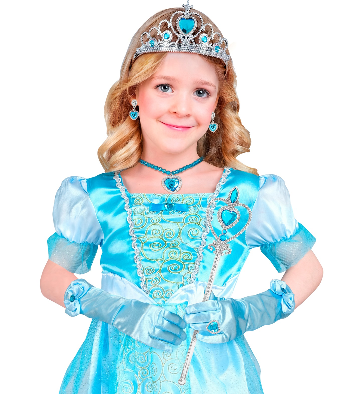 Set Accessori Principessa Azzurra 6 Pezzi Accessori per Costumi Travestimenti Bambini - 96564