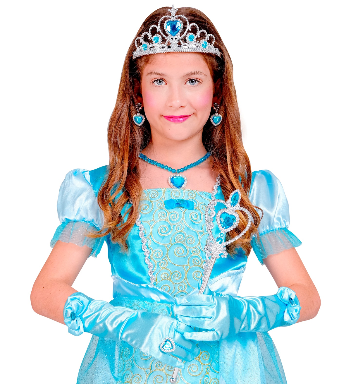 Set Accessori Principessa Azzurra 6 Pezzi Accessori per Costumi Travestimenti Bambini - 96564