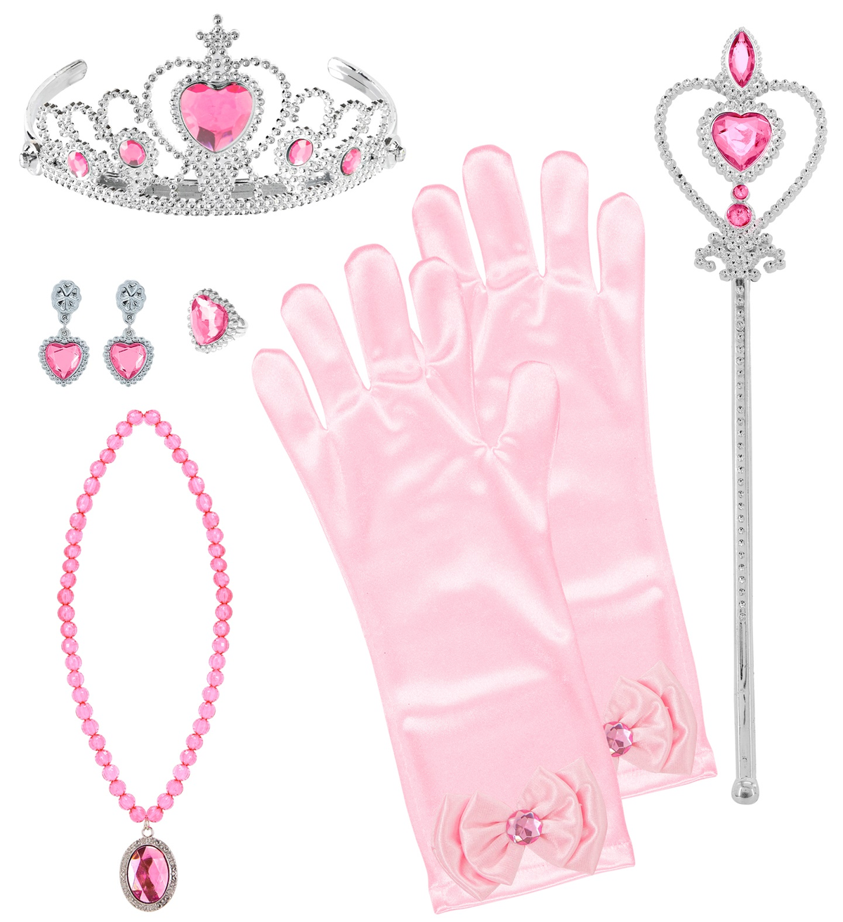 Set Accessori Principessa Rosa 6 Pezzi Accessori per Costumi Travestimenti Bambini - 96565