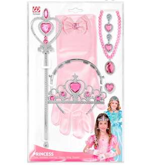 Set Accessori Principessa Rosa 6 Pezzi Accessori per Costumi Travestimenti Bambini - 96565