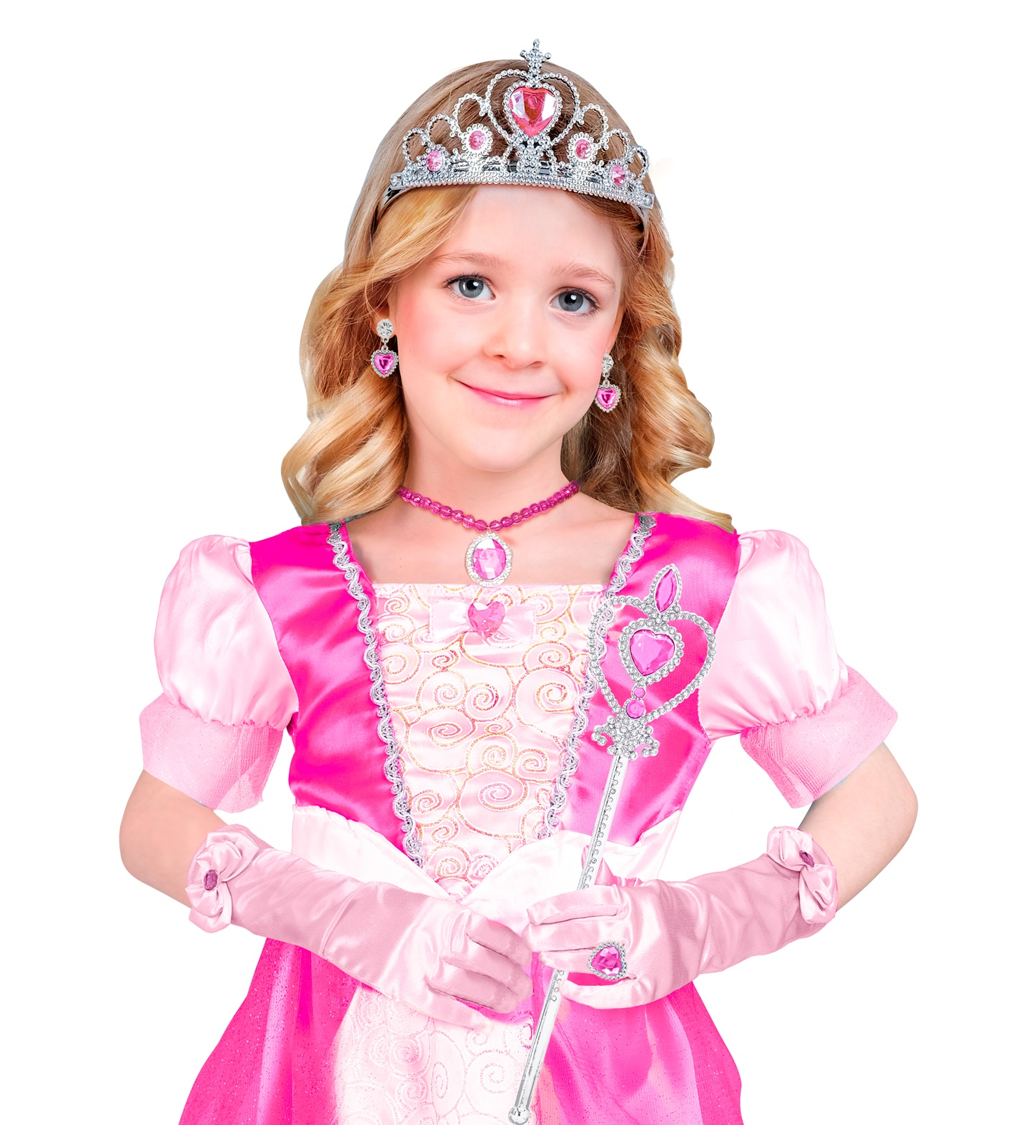 Set Accessori Principessa Rosa 6 Pezzi Accessori per Costumi Travestimenti Bambini - 96565