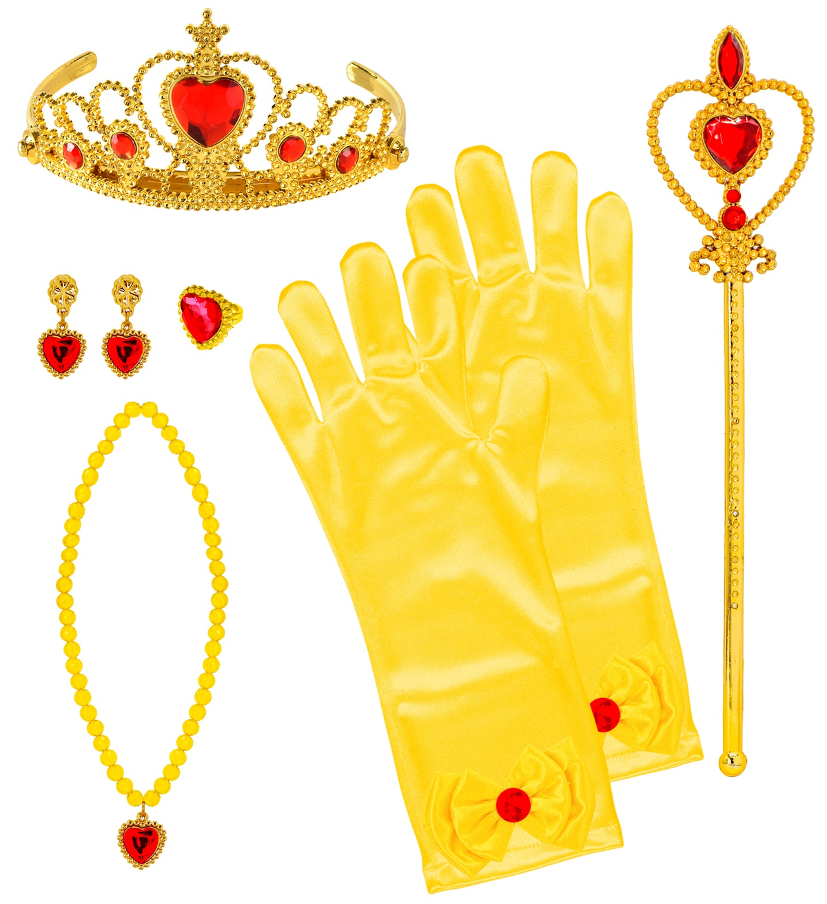Set Accessori Principessa Dorati 6 Pezzi Accessori per Costumi Travestimenti Bambini - 96566