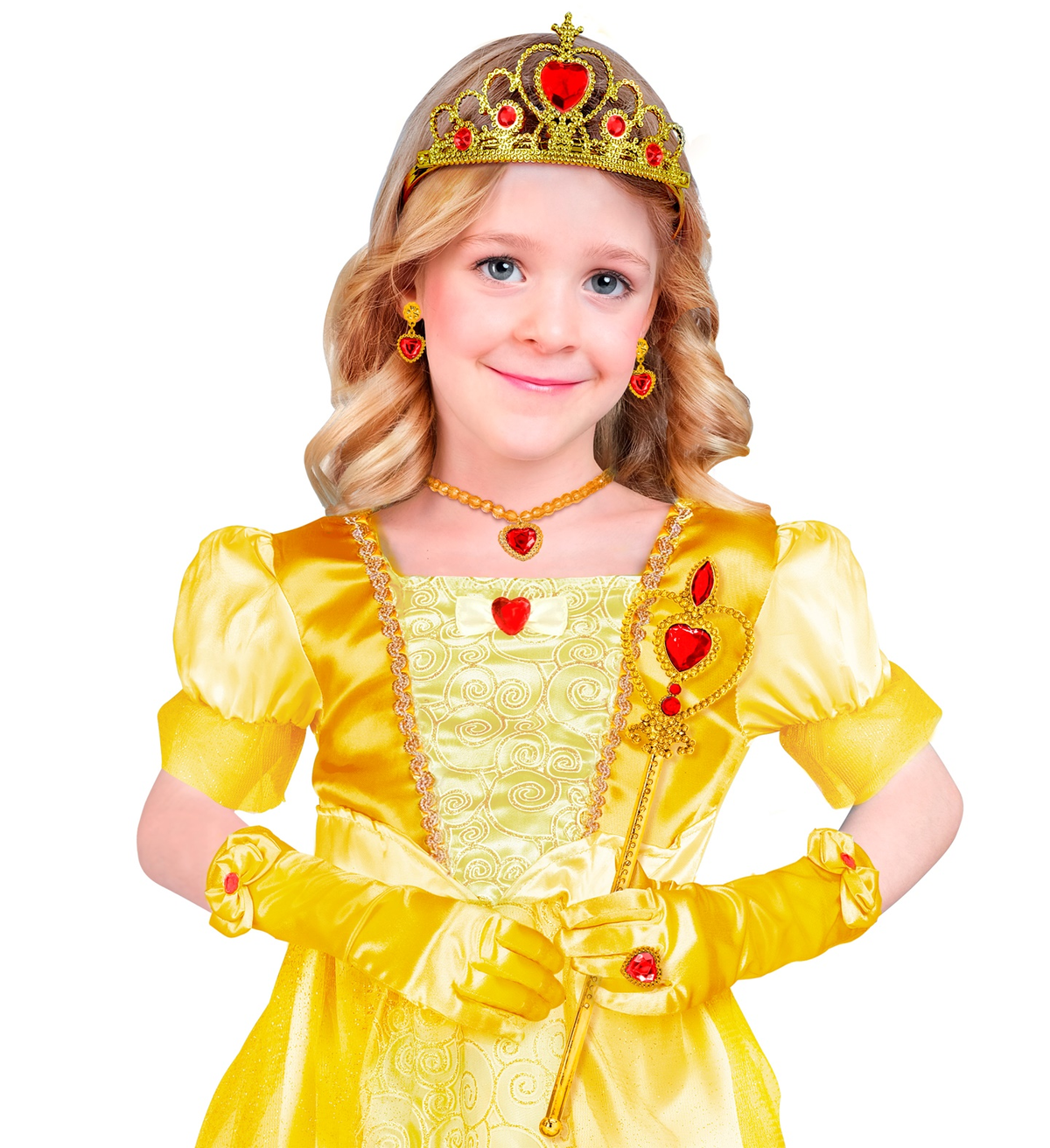 Set Accessori Principessa Dorati 6 Pezzi Accessori per Costumi Travestimenti Bambini - 96566