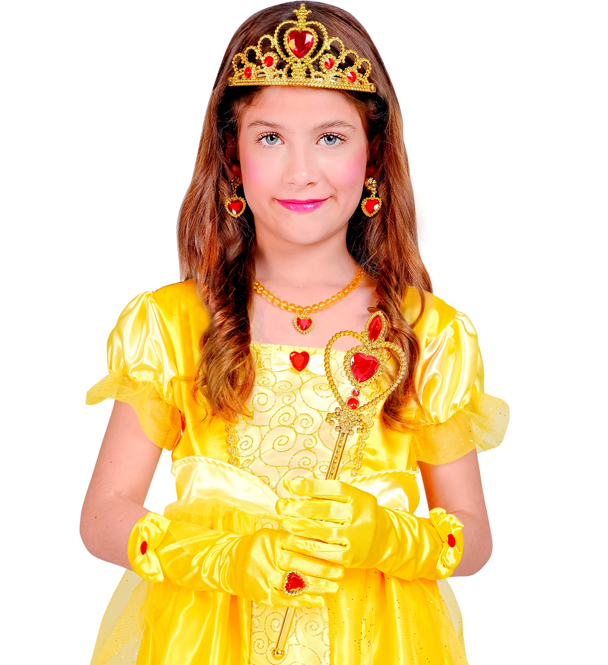 Set Accessori Principessa Dorati 6 Pezzi Accessori per Costumi Travestimenti Bambini - 96566