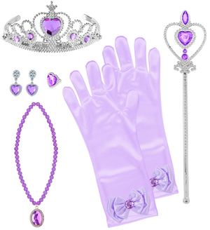 Set Accessori Principessa Viola 6 Pezzi Accessori per Costumi Travestimenti Bambini - 96567