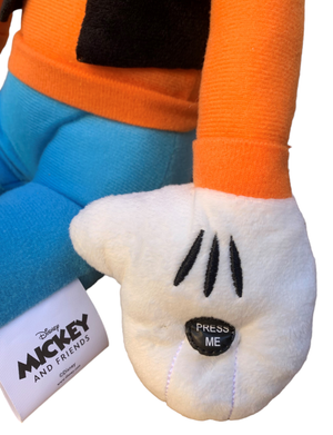 DISNEY Peluche con Suono Pippo da 33 Cm. Pupazzo Goofy - Dmx-9274-4