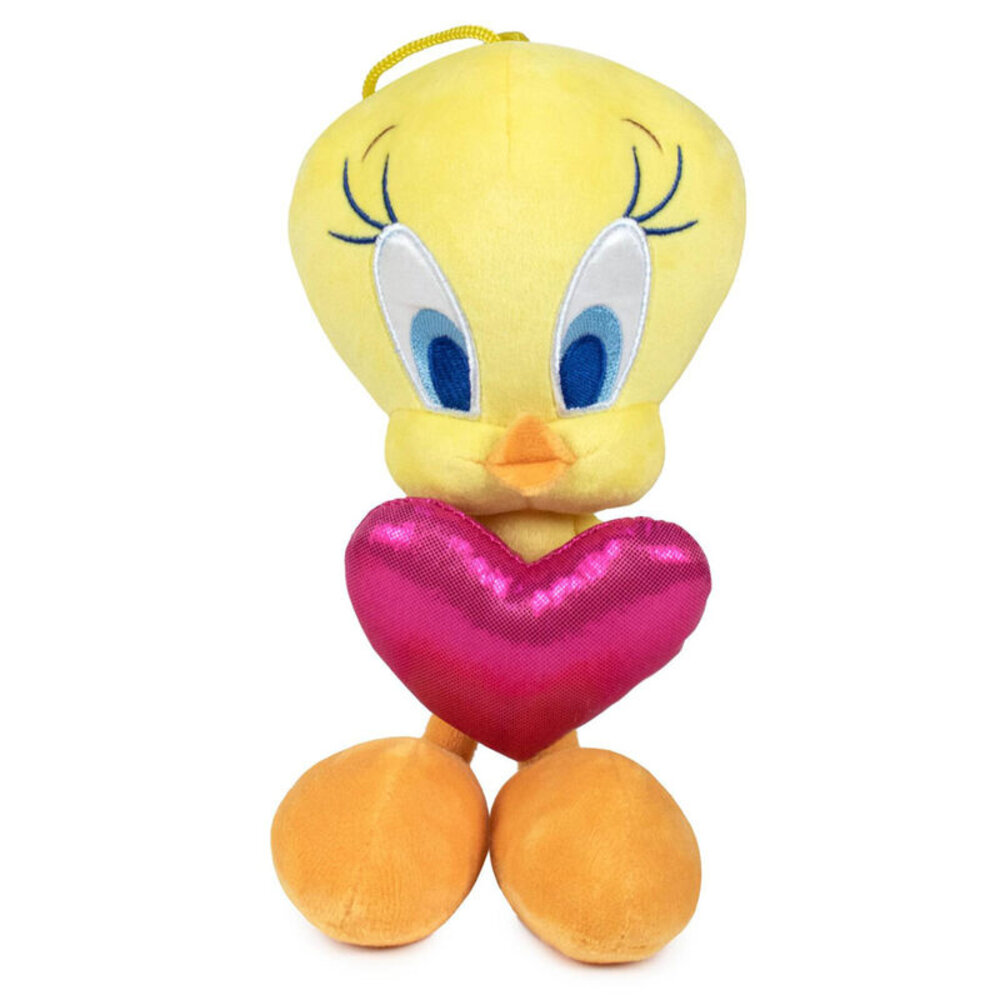 Peluche Titti il Canarino con Cuore Glitter Looney Tunes Pupazzo 20 CM - 760020480/3