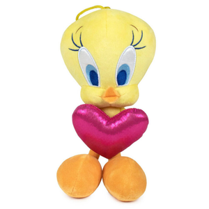 Peluche Titti il Canarino con Cuore Glitter Looney Tunes Pupazzo 20 CM - 760020480/3