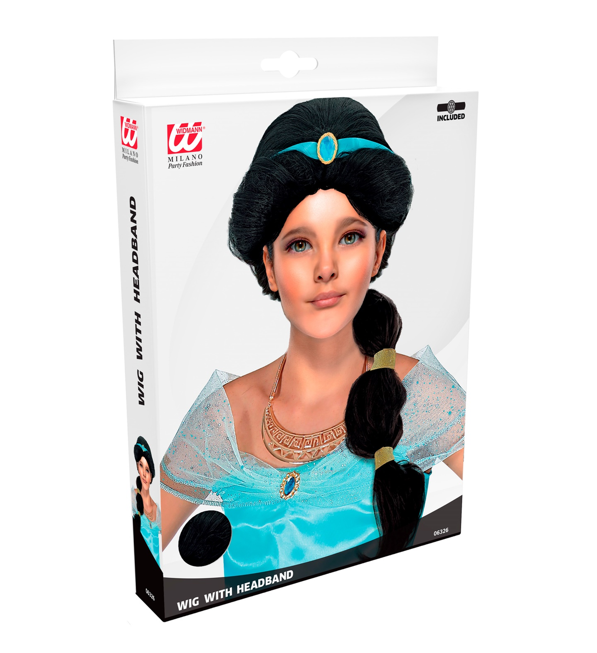 Parrucca Principessa Araba Jasmine Accessori per Abito Vestito Travestimento Carnevale - 06326