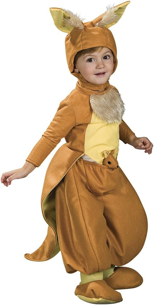 Costume Carnevale Canguro Tuta in Peluche Copricapo Travestimento Festa in Maschera
