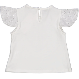 T-Shirt con Maniche in Sangallo Maglietta Bambina Birba 97% Co 3% Ea - 84017.00