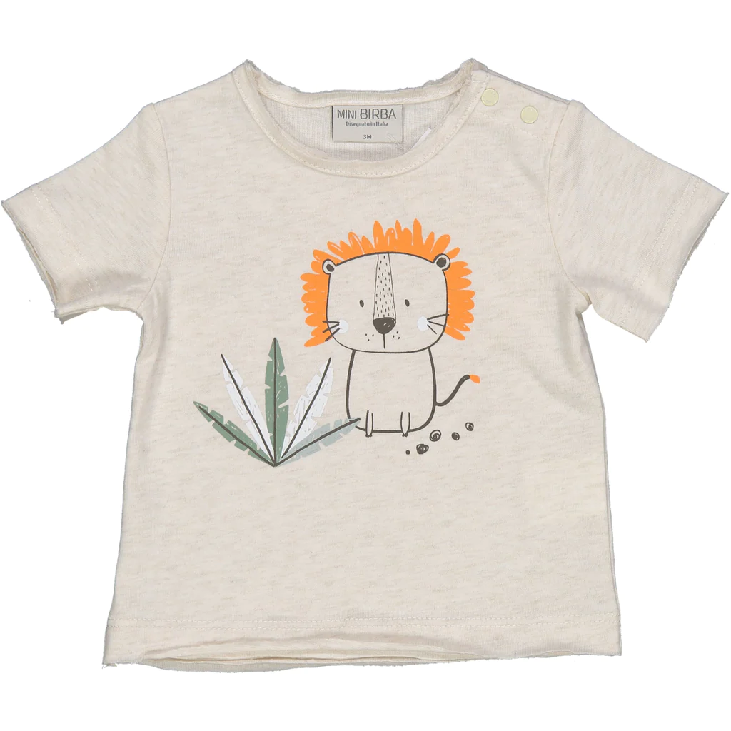 T-Shirt con Stampa Leone Maglietta Bambino Birba 100% Co - 84029.00
