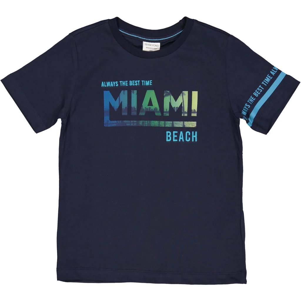 T-Shirt con Stampa Miami Maglietta Bambino Birba 100% Co - 84453.00/p