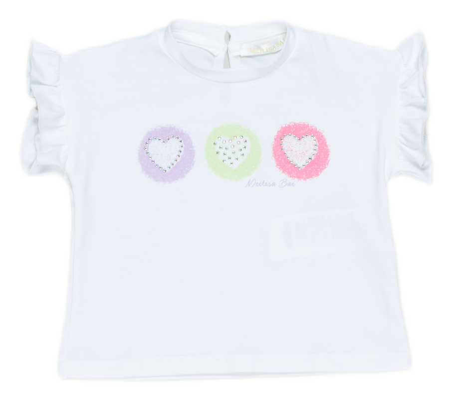 T-Shirt Neonata Maglietta con Stama Cuori Mailisa Bai - Fl5734