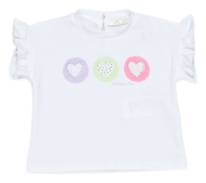T-Shirt Neonata Maglietta con Stama Cuori Mailisa Bai - Fl5734