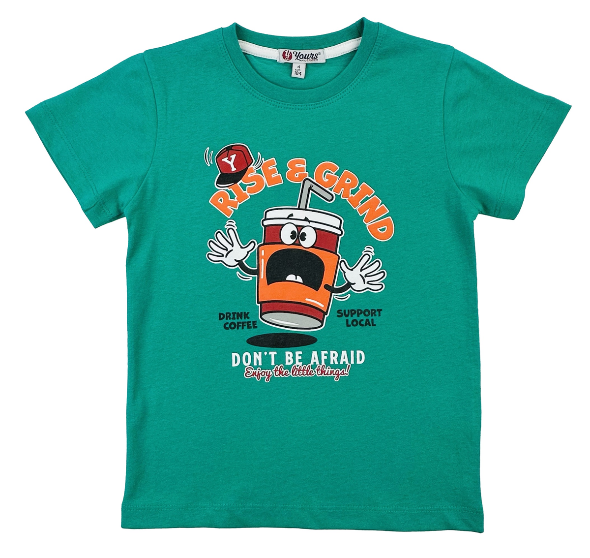 T-Shirt con Stampa Yours Manica Corta Bambino 3/7 Anni - By485